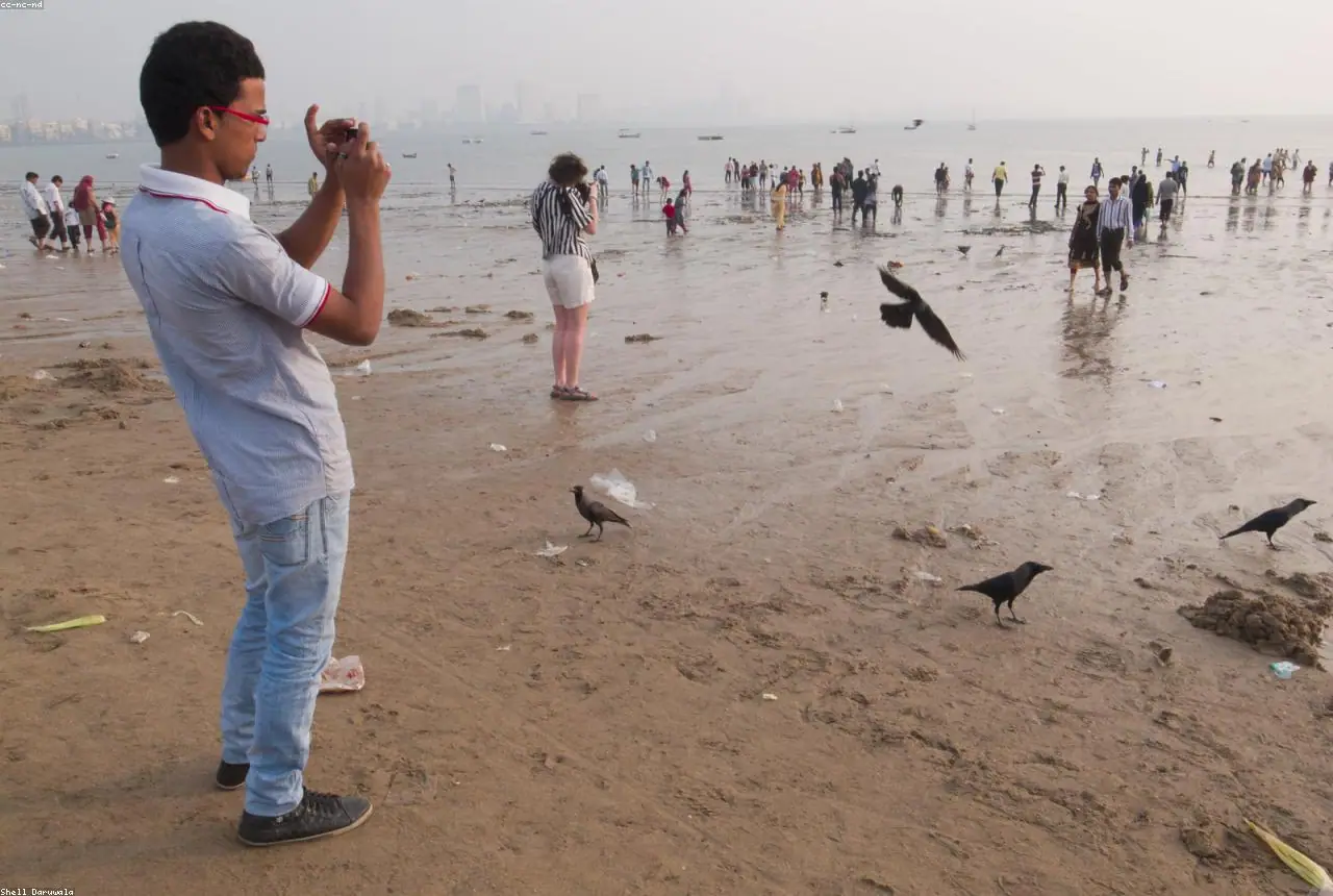 A community gathering on the beach